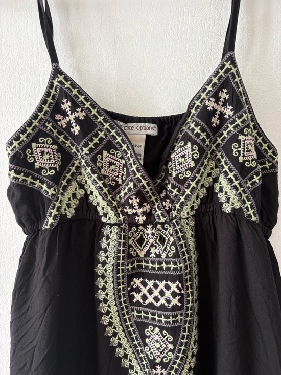 cute options Dresses & Skirts - Cute Options Black Embroidered Maxi Dress Women’s Size S